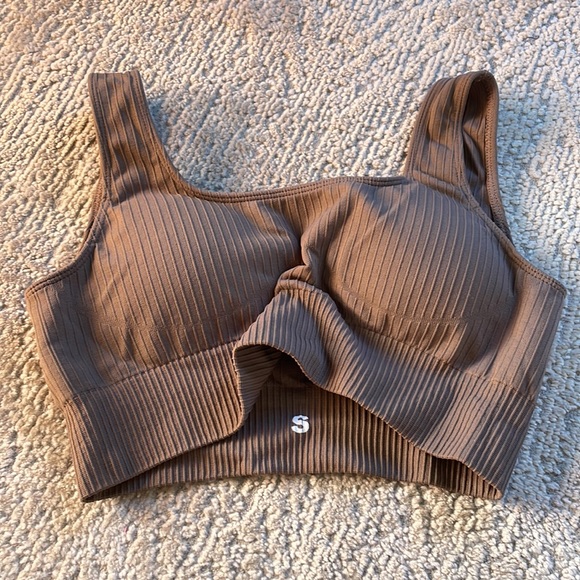 Brown Ribbed Workout Set - Picture 3 of 4